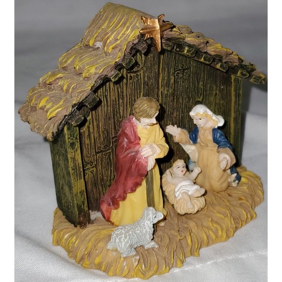 Santas Workbench NATIVITY CRECH HOLY FAMILY Christmas Village accessory DAMAGED - Picture 4 of 8